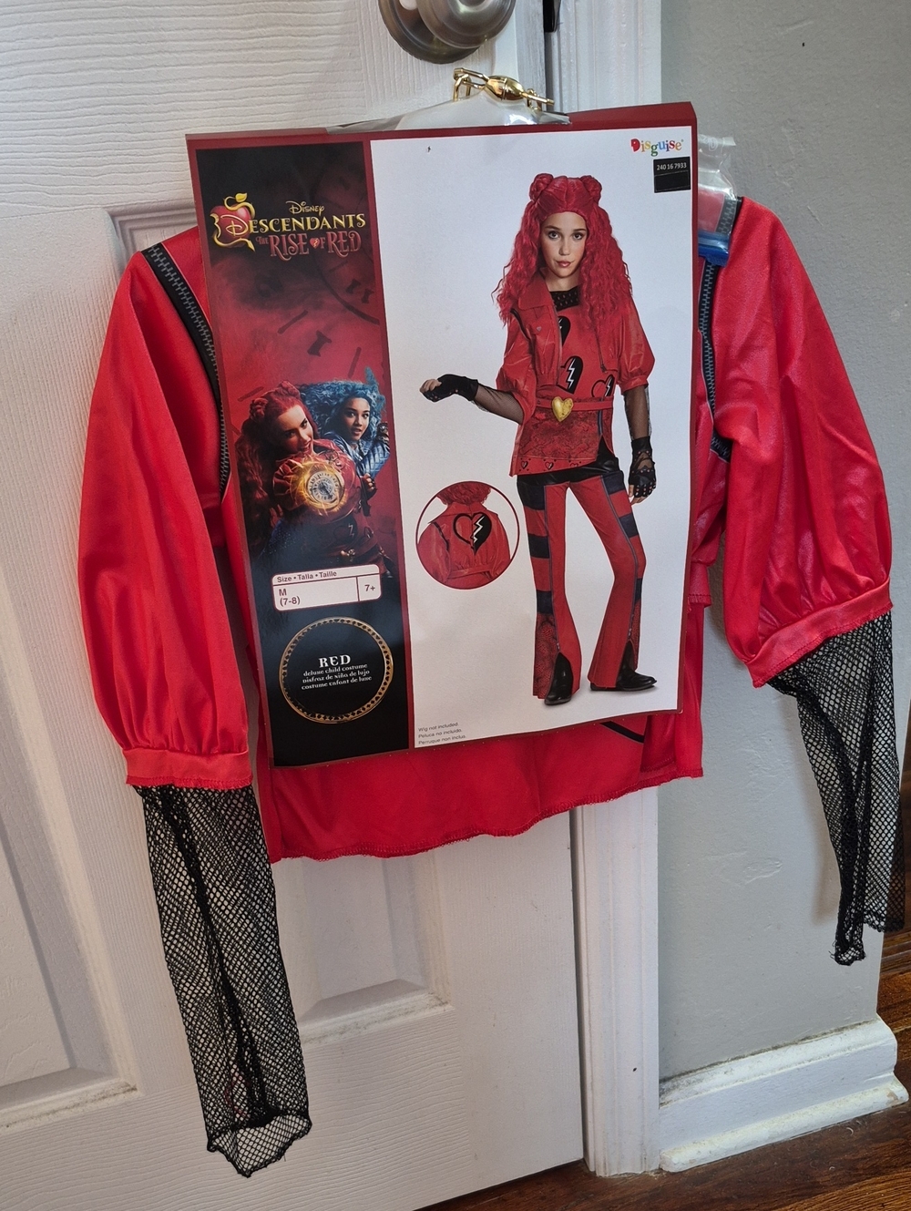 Disney Red "Rise of Red" Inspired Kids Costume Top with Black Mesh Sleeves